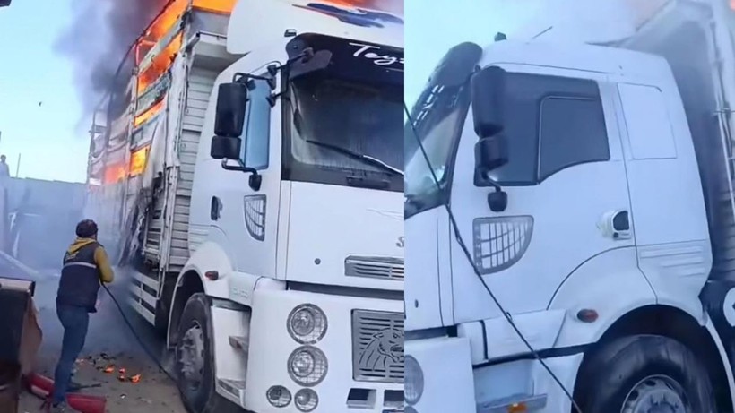 Ataşehir’de Kamyon Kasası Alev Alev Yandı