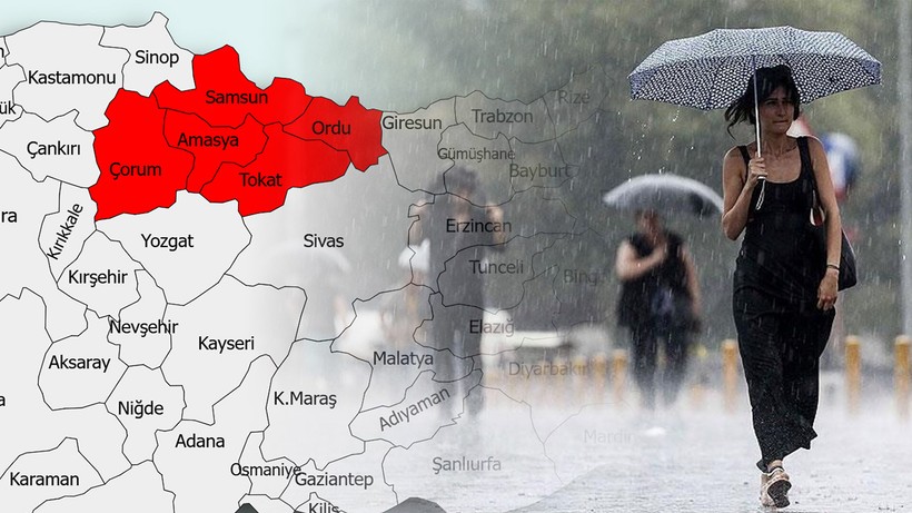 Meteoroloji'den uyarı geldi! Bir anda bastıracak: Samsun, Çorum, Ordu...
