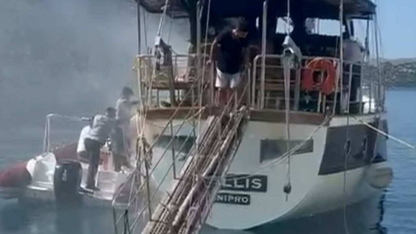 Marmaris'te Tekne Yangını