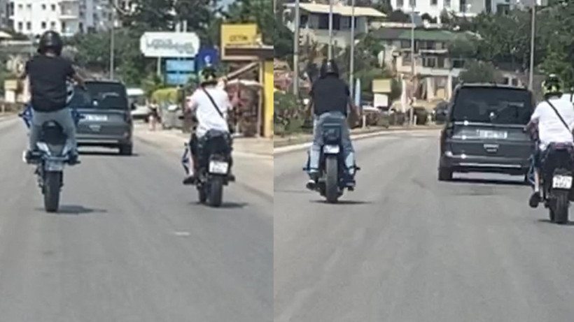 Mersin D-400 Karayolunda Motosikletli Sürücünün Tehlikeli Şovu Kamerada