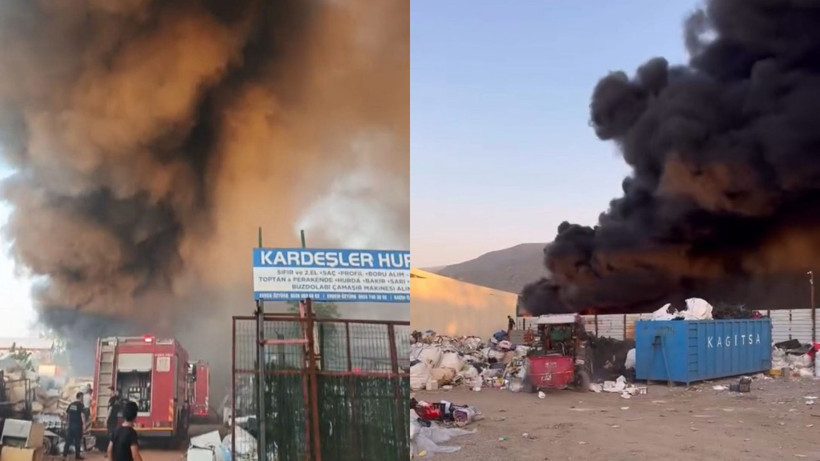 Bursa'da Geri Dönüşüm Tesisinde Korkutan Yangın: Dumanlar Gökyüzünü Kapladı
