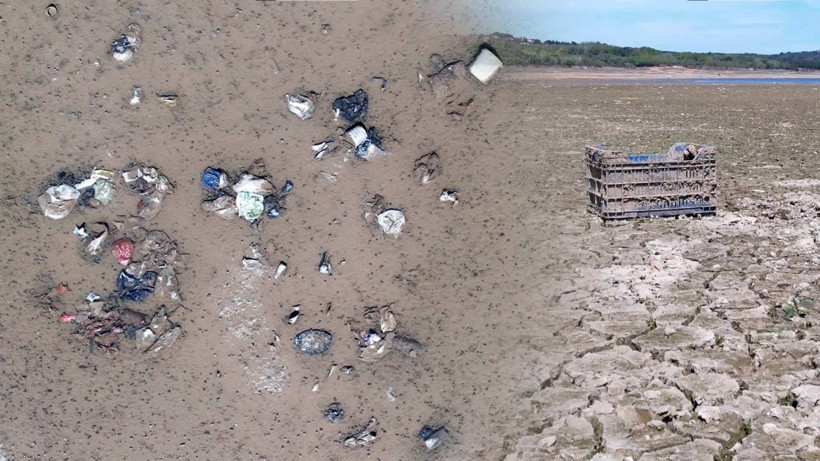 Sular Çekilince Gerçek Ortaya Çıktı! Baraj Kıyısı Çöplüğe Döndü