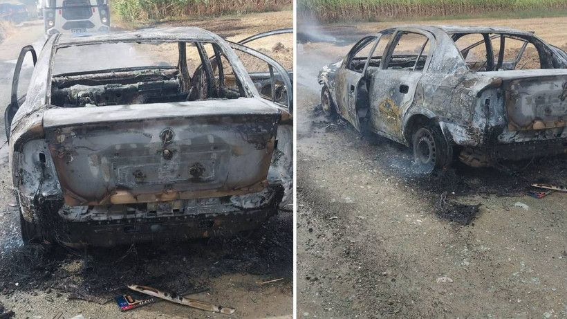 Yanan Araçtan Son Anda Çıkmayı Başardı