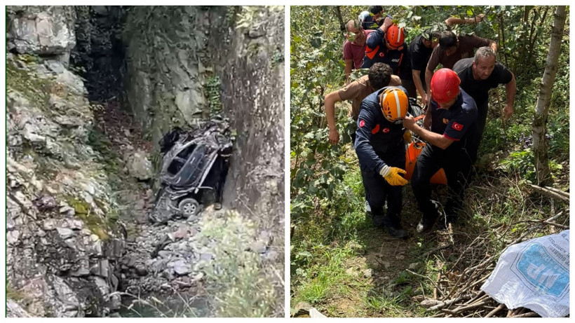 Giresun'da Otomobil Dereye Yuvarlandı: 1 Ölü, 1 Ağır Yaralı
