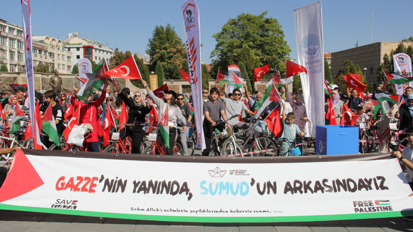 Kayseri'de Küresel Sumud Filosu'na Pedallı Destek