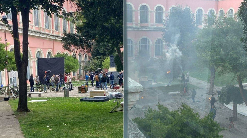 İTÜ Taşkışla'da 'Abdullah Çatlı' Filmi Çekiminde Yangın