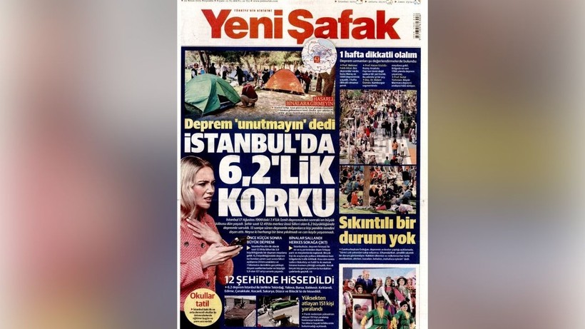 İstanbul'daki 6.2 Şiddetindeki Sarsıntı Manşetlerde: Gazeteler Depremi Böyle Gördü - Resim: 1