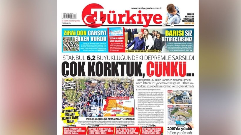İstanbul'daki 6.2 Şiddetindeki Sarsıntı Manşetlerde: Gazeteler Depremi Böyle Gördü - Resim: 3