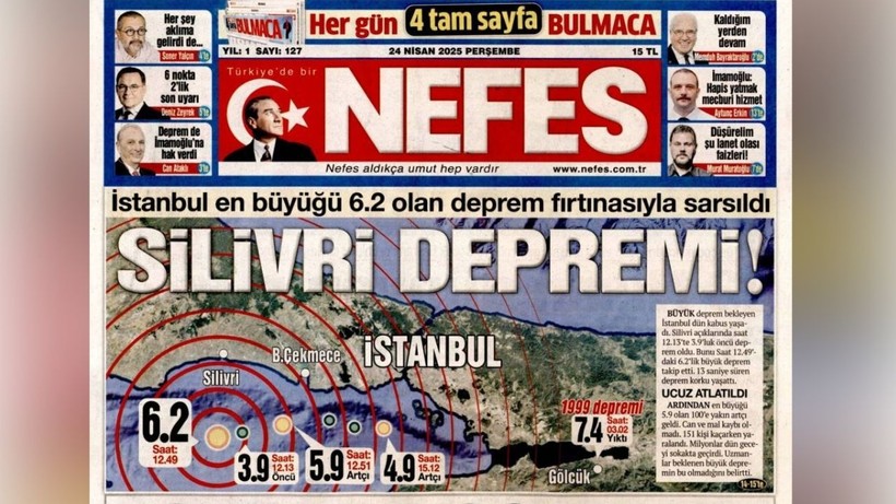İstanbul'daki 6.2 Şiddetindeki Sarsıntı Manşetlerde: Gazeteler Depremi Böyle Gördü - Resim: 7