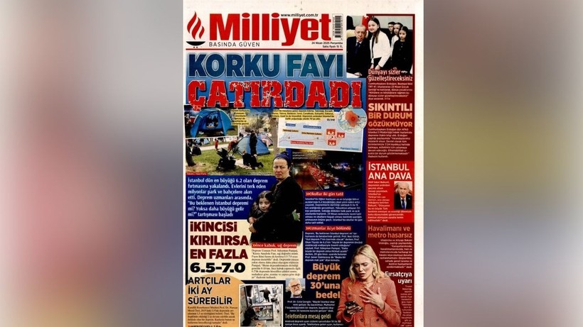 İstanbul'daki 6.2 Şiddetindeki Sarsıntı Manşetlerde: Gazeteler Depremi Böyle Gördü - Resim: 8