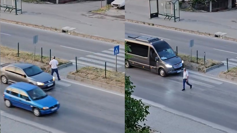Trafiğin Tam Ortasında Ölüm Oyunu! Görenler Ne Yapacağını Şaşırdı - Resim : 2