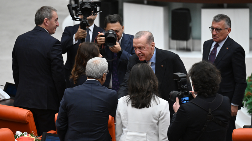 TBMM'de 5’li Zirve! Cumhurbaşkanı, Parti Başkanları ile Görüştü, İlk Açıklama Geldi - Resim : 1