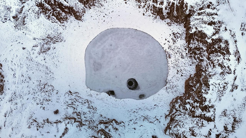 ‘Anadolu’nun Nazar Boncuğu’ Kızılçan Gölü Dondu: Kar 30 Santimetreyi Buldu - Resim : 2