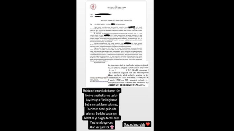 Ferdi Tayfur'un Mirası İçin Mahkemeden Flaş Karar... Tuğçe Tayfur Duyurdu: Tedbir Geldi - Resim : 3