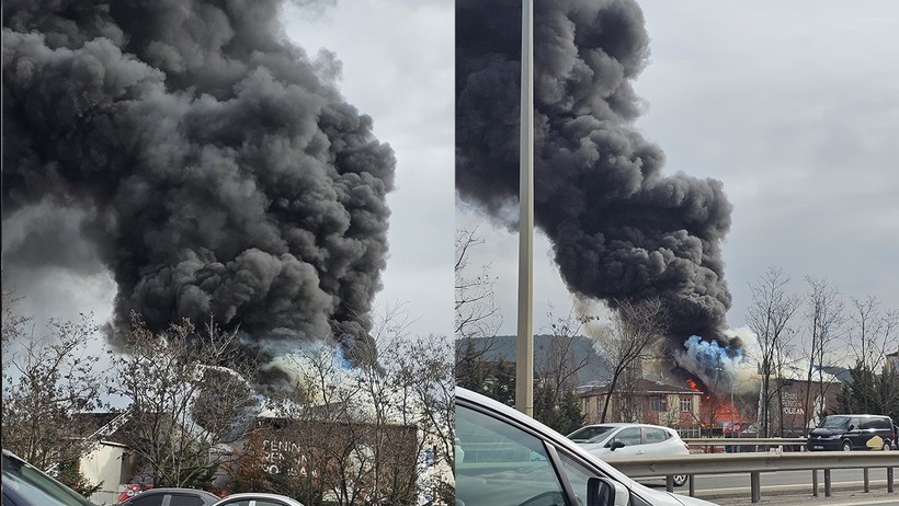 Sultanbeyli'de İş Yerinde Yangın, Görgü Tanığı Sebebini Açıkladı - Resim : 1