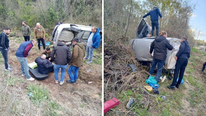 Sürücü Direksiyon Hakimiyetini Kaybetti, Araç Ağaca Saplandı - Resim : 1