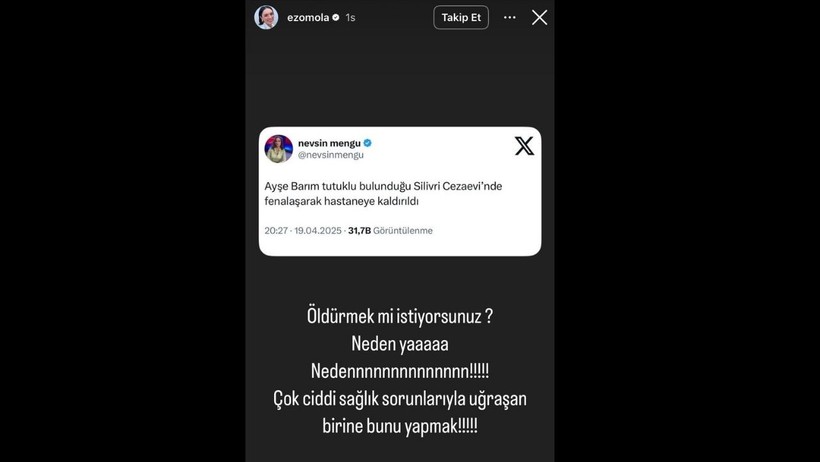 Hastaneye Kaldırıldığı İddia Edildi: Ünlülerden Ayşe Barım Tepkisi - Resim : 1