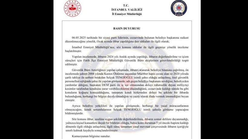 İstanbul Emniyet Müdürlüğü'nden Ekrem İmamoğlu Açıklaması: Suikast İhbarı Yapıldı mı? - Resim : 2