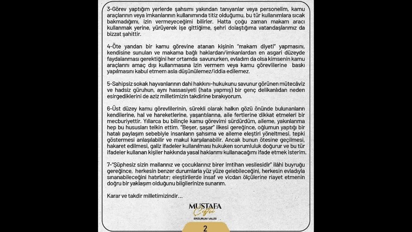Polise Kafa Tutmuştu: Erzurum Valisi Mustafa Çiftçi Oğlunu Savundu, Eleştirenlere Tepki Gösterdi - Resim : 3