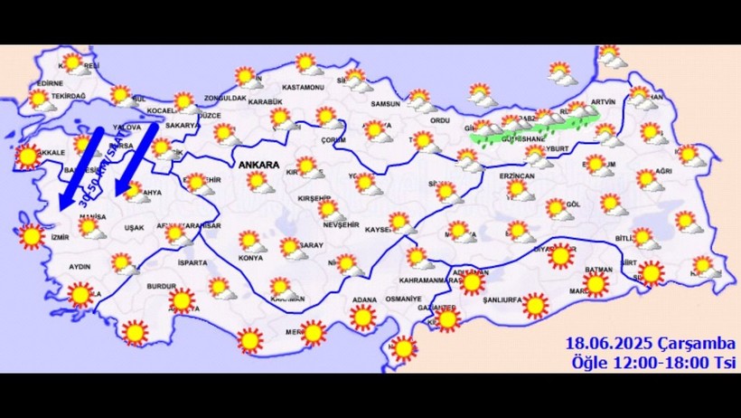 Meteoroloji'den Uyarı: Batıda Kuvvetli Rüzgar, Doğuda Sağanak Etkili Olacak - Resim : 1