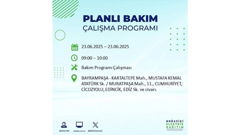İstanbul'da Büyük Elektrik Kesintisi: BEDAŞ Duyurdu! İşte 23 Haziran İlçe İlçe, Mahalle Mahalle Elektrik Kesilecek Yerler - Resim : 14