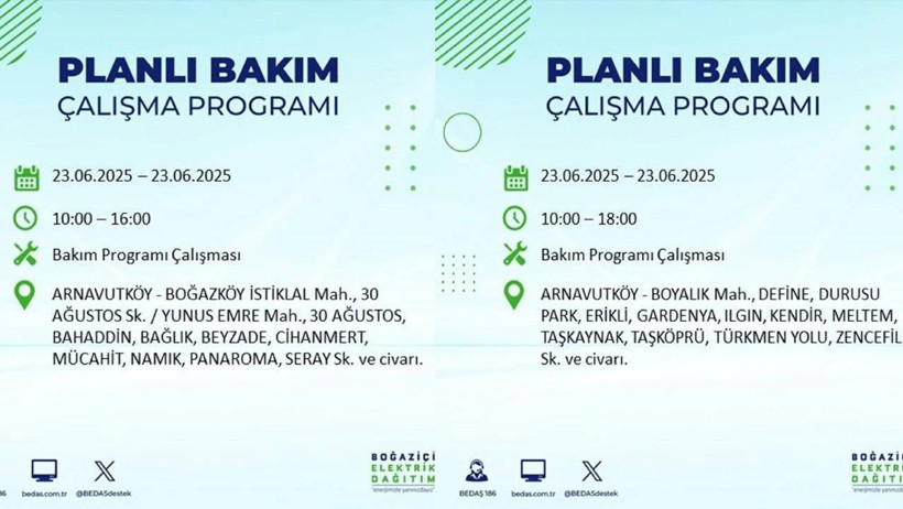 İstanbul'da Büyük Elektrik Kesintisi: BEDAŞ Duyurdu! İşte 23 Haziran İlçe İlçe, Mahalle Mahalle Elektrik Kesilecek Yerler - Resim : 1