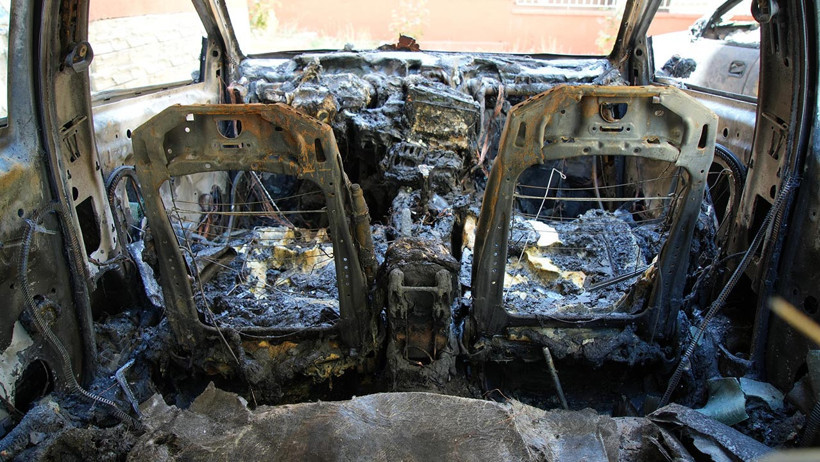 Edirne'de Park Halindeki İki Araç Kundaklandı - Resim : 1