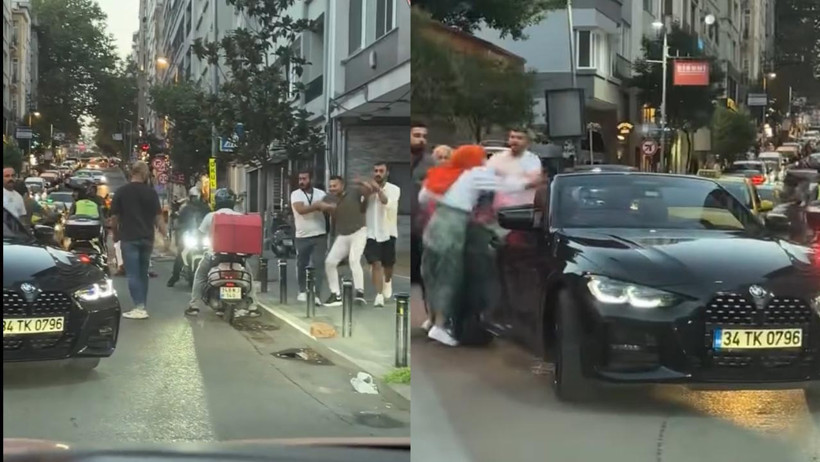 Trafikte Utanç Anları! Tehdit Etti, Sopayla Kadın Sürücünün Üzerine Yürüdü - Resim : 1