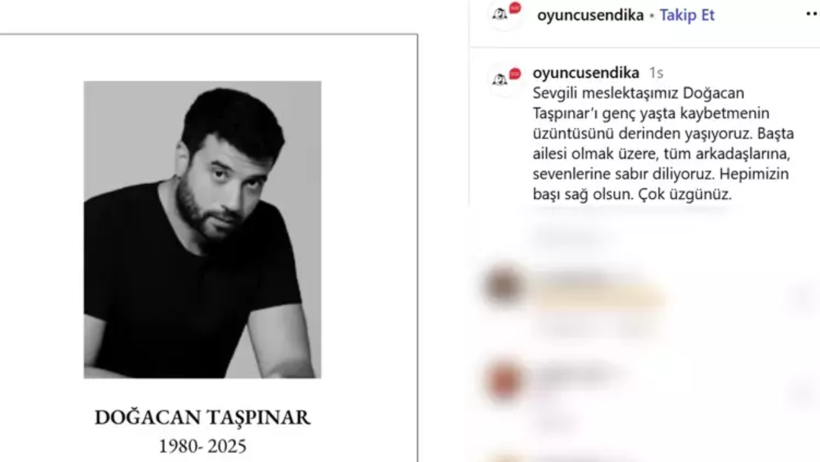 Tiyatro, Dizi ve Sinema Oyuncusu Doğacan Taşpınar Hayatını Kaybetti - Resim : 1