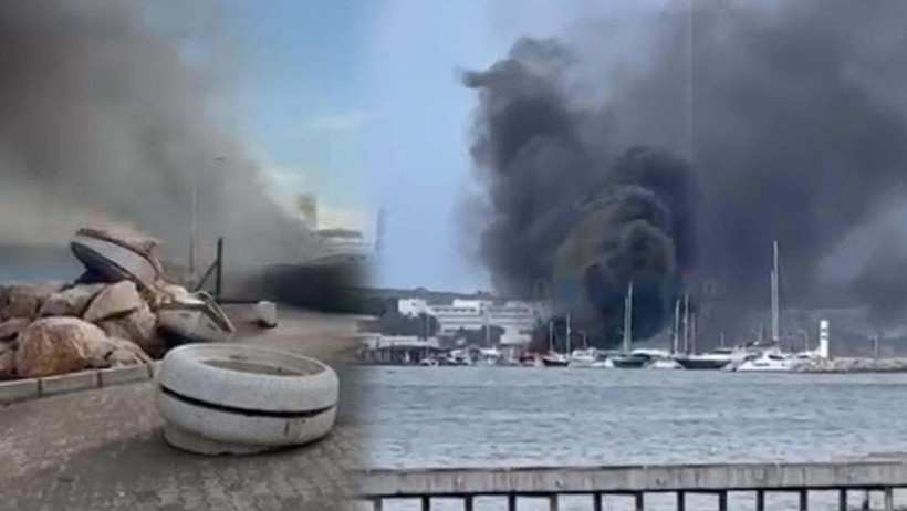 Çeşme'de Balıkçı Barınağında Yangın! 7 Tekne Alevlere Teslim Oldu - Resim : 1