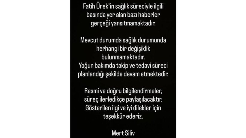 Ünlü Şarkıcı Fatih Ürek’in Sağlık Durumu Hakkında Yeni Gelişme: Bitkisel Hayata mı Girdi? - Resim : 1