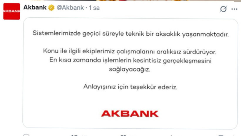 Akbank &Ccedil;&ouml;kt&uuml; m&uuml;, Neden A&ccedil;ılmıyor? 16 Nisan Akbank Mobil Giriş Sorunu Hatası - Resim : 1