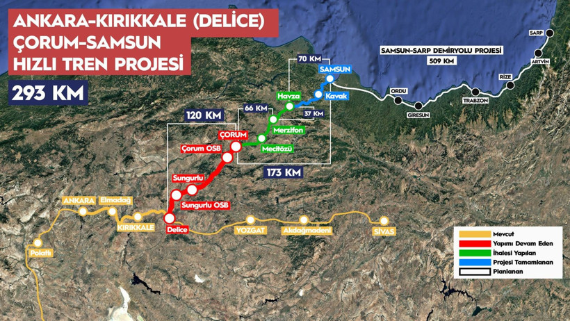 Ankara-Samsun Arası 2,5 Saate Düşüyor: Dev Hızlı Tren Projesinde Karadeniz İhalesi Tamam - Resim : 2