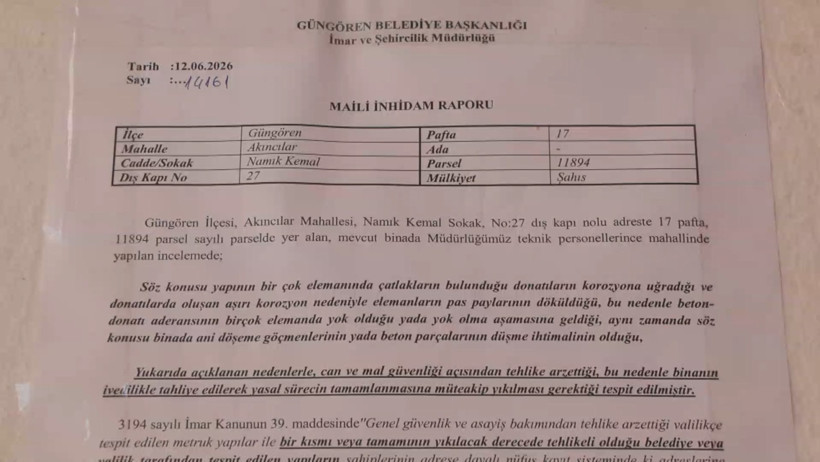 İstanbul'da Ölüme Davetiye Gibi Hareket: Yıkım Kararı Olan Binaya Mührü Kırıp Girdiler - Resim : 2