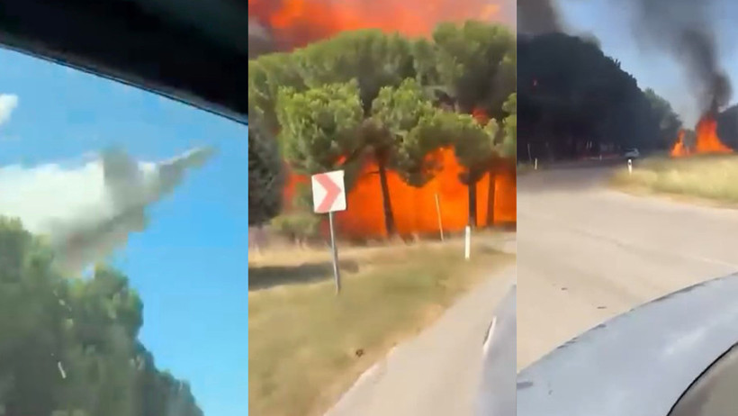 Yalova’daki F-16 Kazasında Yeni Görüntüler Ortaya Çıktı, Ağaçlık Alanda Yangın Çıkmış - Resim : 2