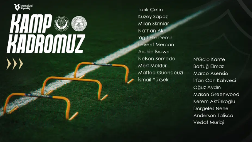 Fenerbahçe’nin Gençlerbirliği Maçı Kadrosu Açıklandı - Resim : 1