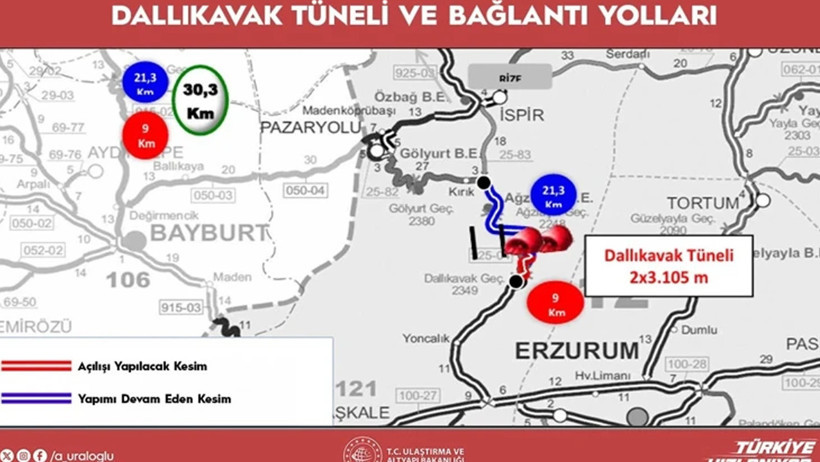 Dallıkavak Tüneli Açıldı: 20 Dakikalık Yol 5 Dakikaya İndi - Resim : 1