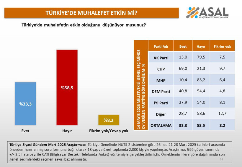 Dikkat Çeken Anket: Türkiye'de Muhalefet Etkin mi? - Resim : 2