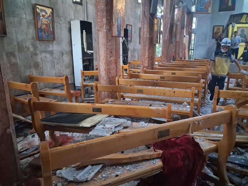 Şam'da Kiliseye Terör Saldırısı! Çok Sayıda Ölü ve Yaralı Var - Resim : 1