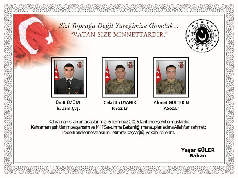 MSB Kahreden Haberi Duyurdu: Pençe-Kilit Harekâtı Bölgesinde Şehit Sayısı 12'ye Yükseldi, 4 Şehidin Daha Kimliği Belli Oldu - Resim : 2