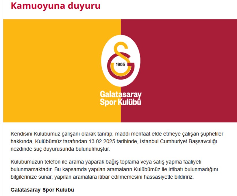 Galatasaray'dan Flaş Suç Duyurusu - Resim : 1
