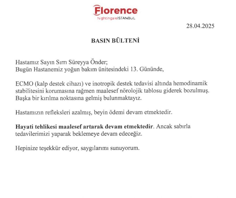 13 Gündür Yoğun Bakımda… Sırrı Süreyya Önder İçin Hastaneden Açıklama - Resim : 1