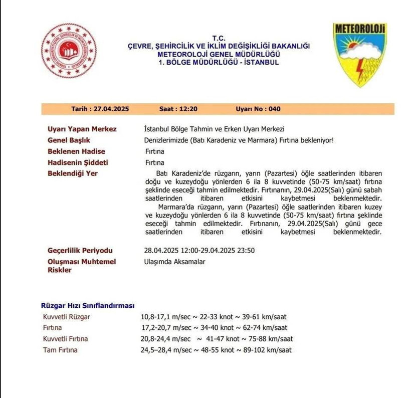 İstanbul'da Fırtına Alarmı! Bugüne Dikkat - Resim : 3