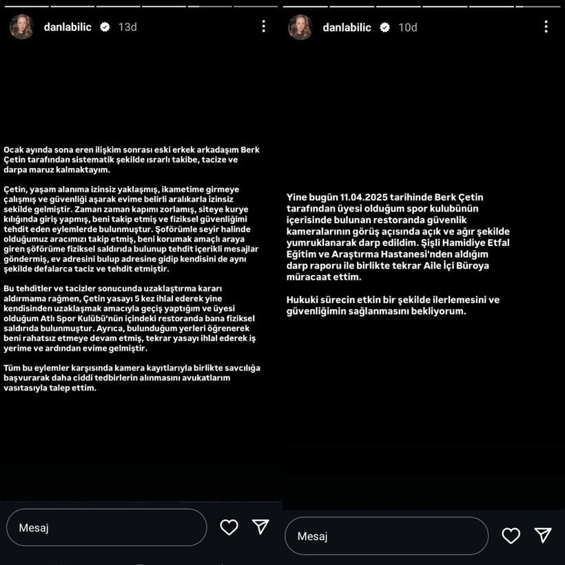 Uzaklaştırma Kararını Tam 5 Kez İhlal Etti! Takip, Tehdit, Taciz, Darp... Danla Bilic İlk Kez Açıkladı, Eski Sevgilisinden Şikayetçi Oldu - Resim : 1