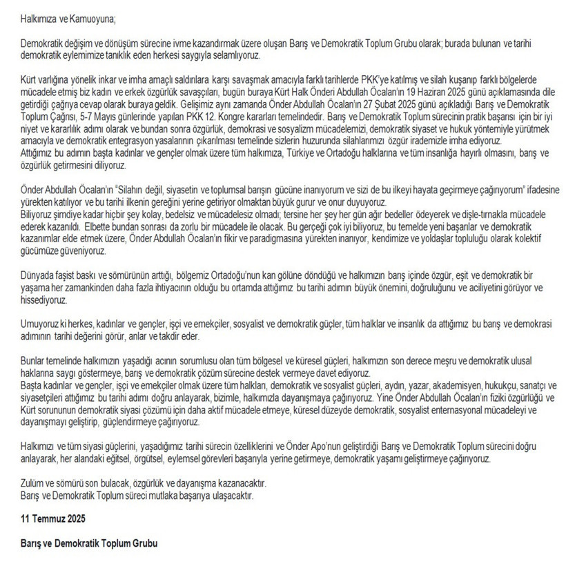 Tarihi Günde Kritik Eşik: PKK Silah Bıraktı! İlk Açıklama ve Görüntü Geldi - Resim : 5