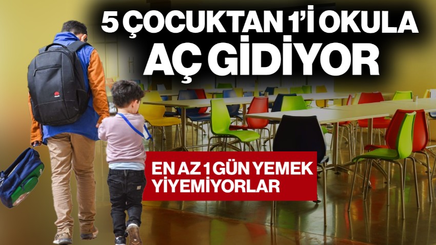 5 Çocuktan 1’i Okula Aç Gidiyor, En Az 1 Gün Yemek Yiyemiyorlar