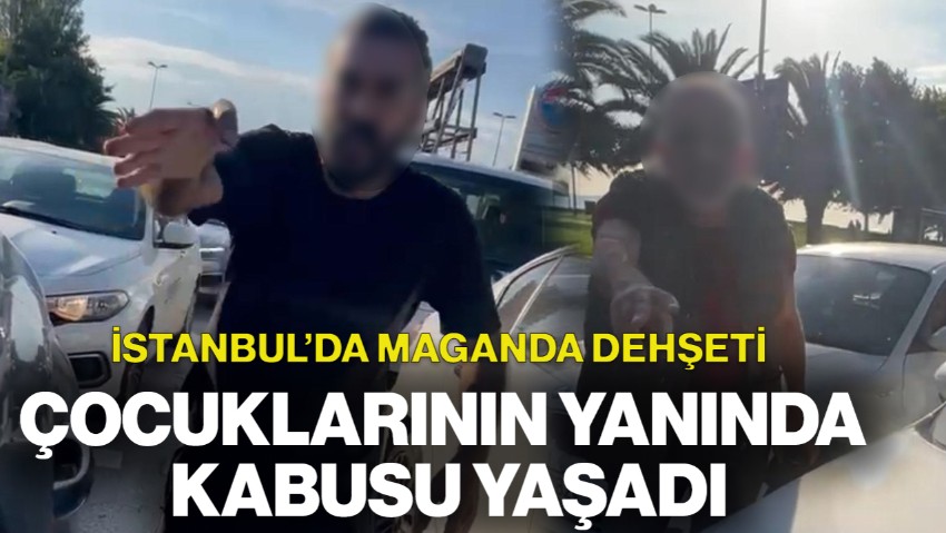 İstanbul'un Göbeğinde Trafikte Dehşet Dolu Anlar! Sürücü, Çocuklarının Yanında Kabusu Yaşadı