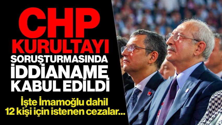 CHP Kurultayı Soruşturmasında İddianame Kabul Edildi! İmamoğlu Dahil 12 Kişiye Ceza Talebi
