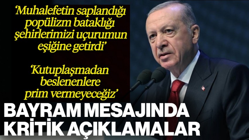 Cumhurbaşkanı Erdoğan'dan Bayram Mesajı