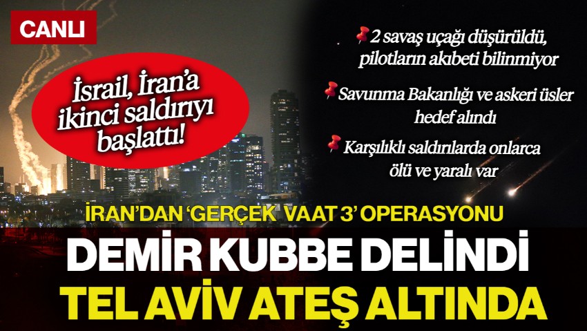 İran'dan İsrail'e 3. Dalga Saldırı! Demir Kubbe Delindi, Tel Aviv Ateş Altında